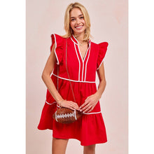 Load image into Gallery viewer, RUFFLED CONTRAST RED
