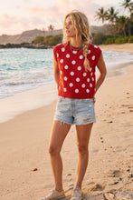 Load image into Gallery viewer, Red Polka Dot Knit
