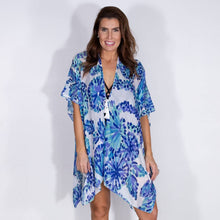 Load image into Gallery viewer, Tropical Haven Cover Up   Blue   One Size - South Main Boutique

