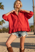 Load image into Gallery viewer, Ruffle Hem RED
