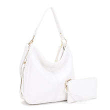 Load image into Gallery viewer, HL20638 Effie 2 in 1 Hobo Tote Bag With Pouch: White - South Main Boutique
