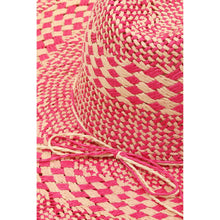 Load image into Gallery viewer, Checkered Straw Weave Sun Hat: FU - South Main Boutique
