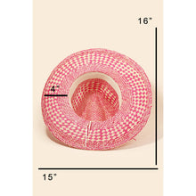 Load image into Gallery viewer, Checkered Straw Weave Sun Hat: FU - South Main Boutique
