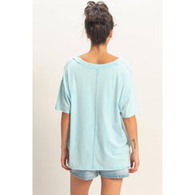 Load image into Gallery viewer, Washed V-Neck Tee BLUE

