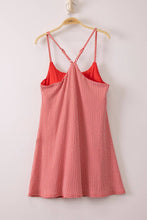 Load image into Gallery viewer, ND32119 - Textured Checkered Knit Activewear Tennis Dress: RED / S-M-L/2-2-2 - South Main Boutique
