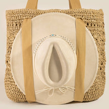 Load image into Gallery viewer, Large Straw Braided Tote Bag With Hat Holder: KA - South Main Boutique
