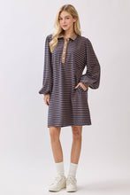 Load image into Gallery viewer, NAVY/BROWN POLO DRESS
