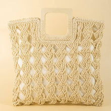 Load image into Gallery viewer, Square Straw Braided Tote Bag: KA - South Main Boutique
