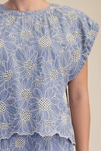 Load image into Gallery viewer, Sky Blue Scallop Embroidery Set
