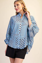 Load image into Gallery viewer, Blue / Brown Polka Dot
