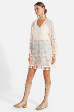 Load image into Gallery viewer, JP5204 Emery Tassel Tie Knot Lace Cover Up - South Main Boutique
