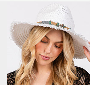 White Frayed Straw