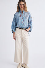 Load image into Gallery viewer, Blue / Brown Polka Dot
