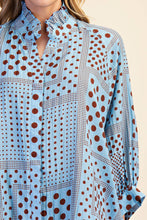 Load image into Gallery viewer, Blue / Brown Polka Dot
