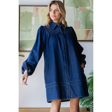 Load image into Gallery viewer, Smocked Dark Wash Dress
