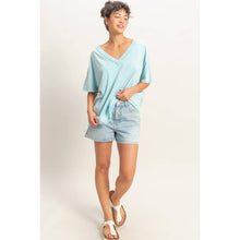 Load image into Gallery viewer, Washed V-Neck Tee BLUE
