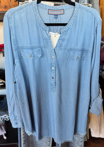 Frayed Denim Top