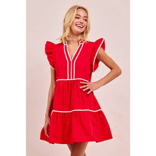 Load image into Gallery viewer, RUFFLED CONTRAST RED
