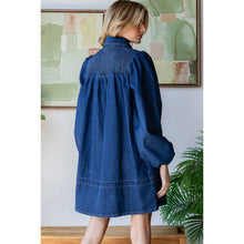 Load image into Gallery viewer, Smocked Dark Wash Dress
