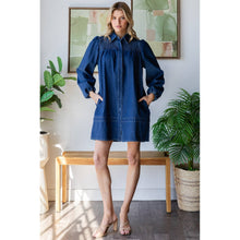 Load image into Gallery viewer, Smocked Dark Wash Dress
