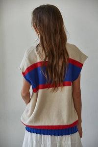 Striped V-Neck Vest