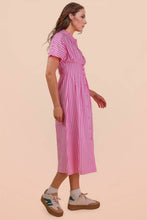Load image into Gallery viewer, Stripe Midi Shirt Dress PINK - South Main Boutique
