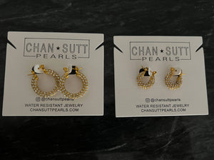 GOLD DIAMOND HOOPS: SMALL HOOP