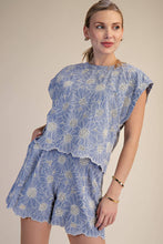 Load image into Gallery viewer, Sky Blue Scallop Embroidery Set
