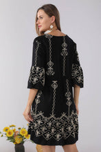 Load image into Gallery viewer, JP6011 Nala Embroidered Cover Up Dress With Tassel Ties - South Main Boutique
