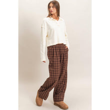 Load image into Gallery viewer, Brown Plaid Pants
