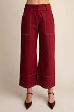 Load image into Gallery viewer, Stitch Detail Crop Burgundy
