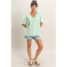 Load image into Gallery viewer, Washed V-Neck Tee MINT - South Main Boutique
