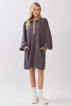 Load image into Gallery viewer, NAVY/BROWN POLO DRESS
