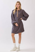 Load image into Gallery viewer, NAVY/BROWN POLO DRESS
