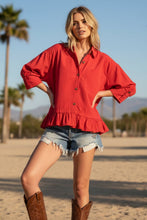 Load image into Gallery viewer, Ruffle Hem RED

