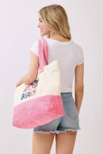 Load image into Gallery viewer, MB0345 Sunglasses Life Is Better At The Beach Terry Tote Bag - South Main Boutique
