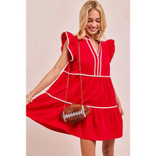 Load image into Gallery viewer, RUFFLED CONTRAST RED
