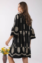 Load image into Gallery viewer, JP6010 Berkley Embroidered Cover Up Dress With Tassel Ties - South Main Boutique
