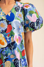 Load image into Gallery viewer, Balloon Sleeve Floral Printed Mini Dress: Blue / S - South Main Boutique
