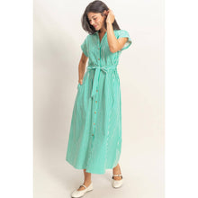 Load image into Gallery viewer, Striped Poplin GREEN

