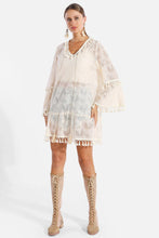 Load image into Gallery viewer, JP5204 Emery Tassel Tie Knot Lace Cover Up - South Main Boutique
