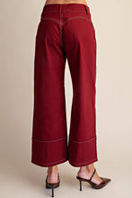 Load image into Gallery viewer, Stitch Detail Crop Burgundy

