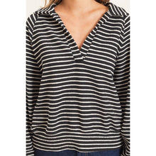 Load image into Gallery viewer, BLK Striped Collared Sweatshirt
