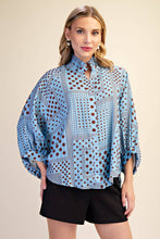 Load image into Gallery viewer, Blue / Brown Polka Dot
