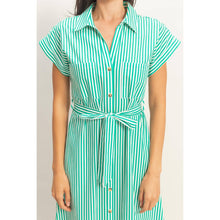 Load image into Gallery viewer, Striped Poplin GREEN

